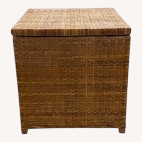Used Woven Rattan Storage Cube Basket Chest for sale on AptDeco