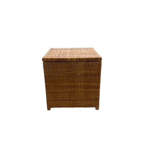 Used Woven Rattan Storage Cube Basket Chest for sale on AptDeco