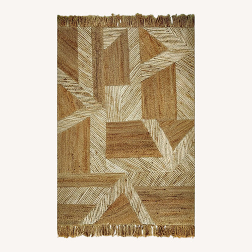 Used Geometric Boho Jute Rug for sale on AptDeco