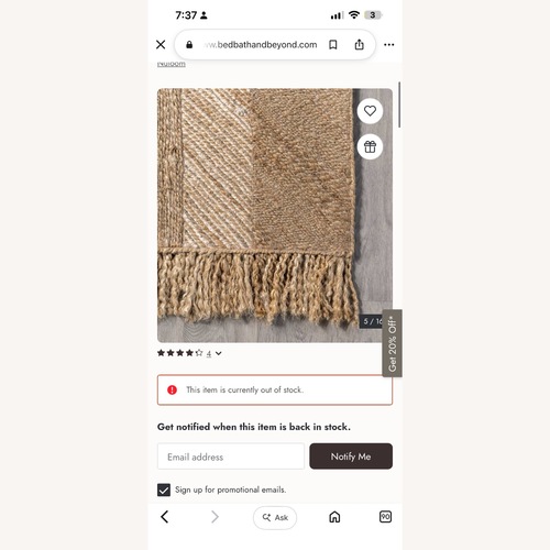 Used Geometric Boho Jute Rug for sale on AptDeco