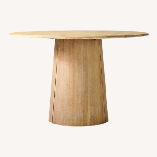 Used West Elm Natural Wood Round Dining Table for sale on AptDeco