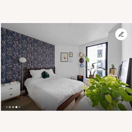 Used Article Lenia Dark Brown Wood Queen Bed for sale on AptDeco