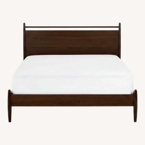 Used Article Lenia Dark Brown Wood Queen Bed for sale on AptDeco