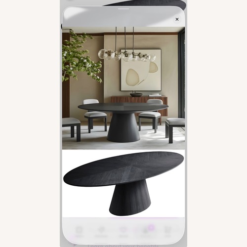 Used Meridian Black Wood Dining Table for sale on AptDeco