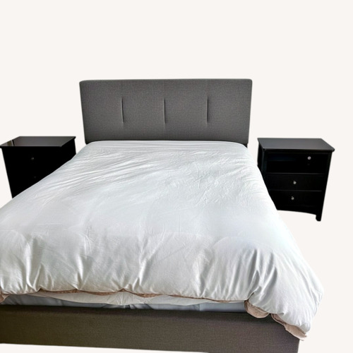 Used Ashley Furniture Dark Gray Fabric Queen Bed for sale on AptDeco