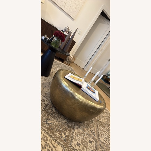 Used West Elm Gold Metal Coffee Table for sale on AptDeco