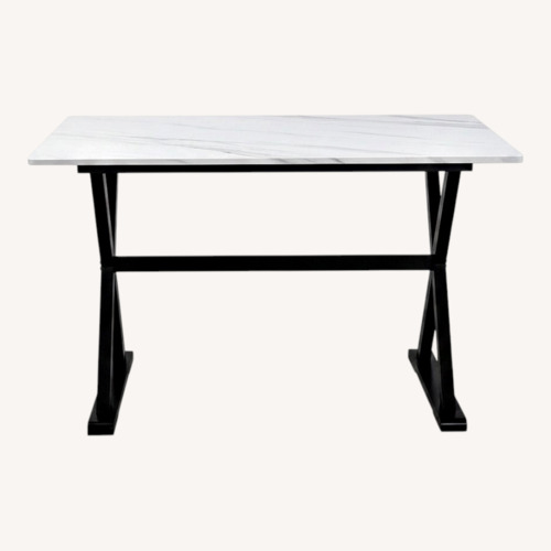 Used Amazon White Marble Dining Table for sale on AptDeco