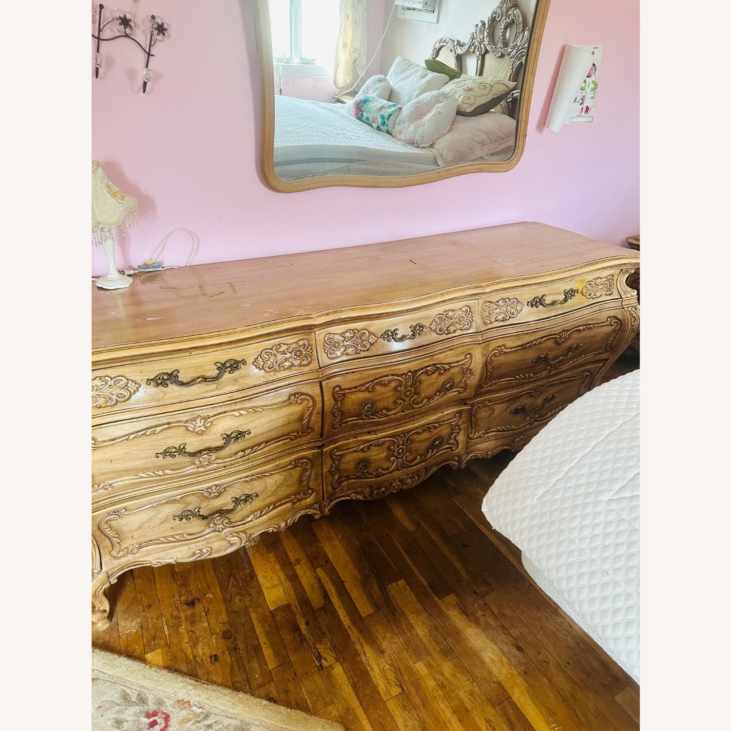 Vintage French Provincial Solid Wood Armoire - image-2