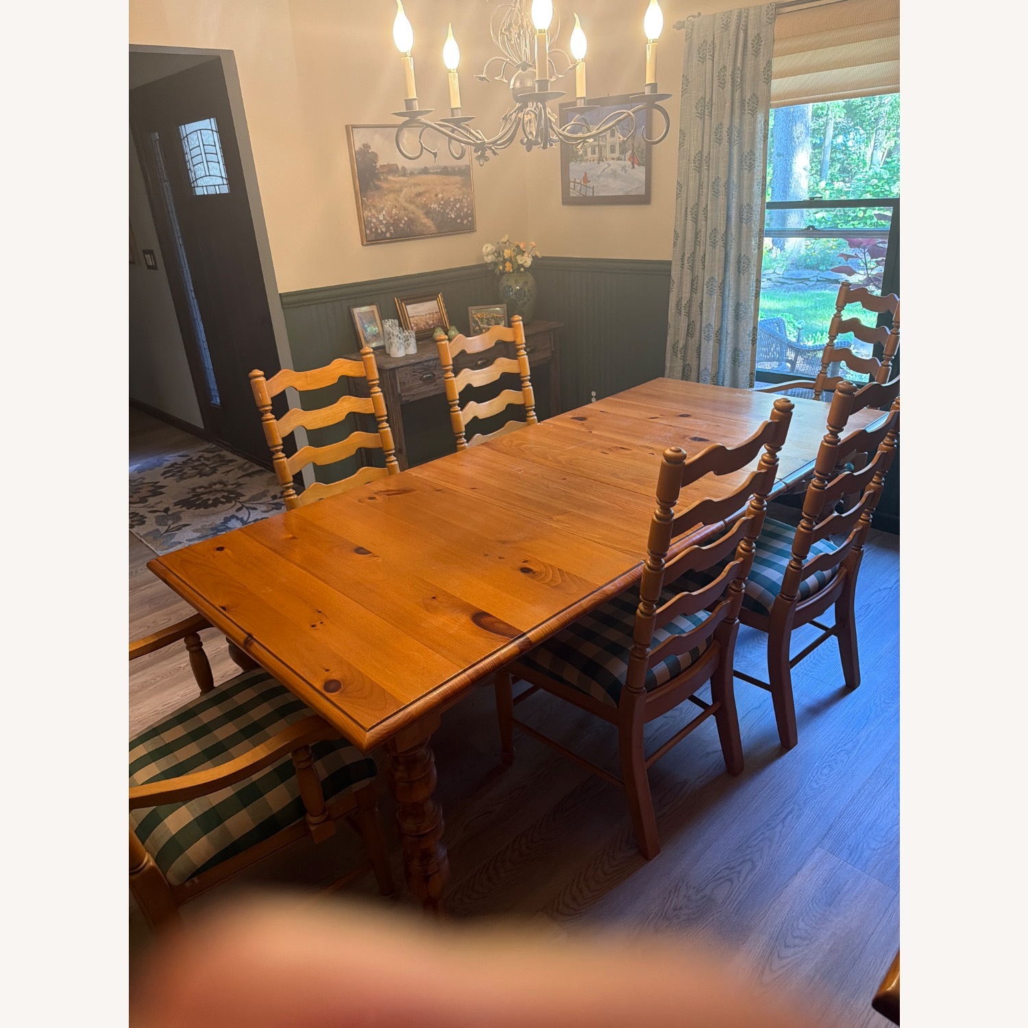Solid Wood Dining Table With 6 Chairs  - image-1
