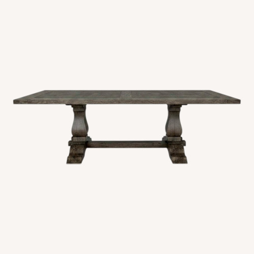 Used Arhaus Dark Brown Wood & Stone Dining Table for sale on AptDeco