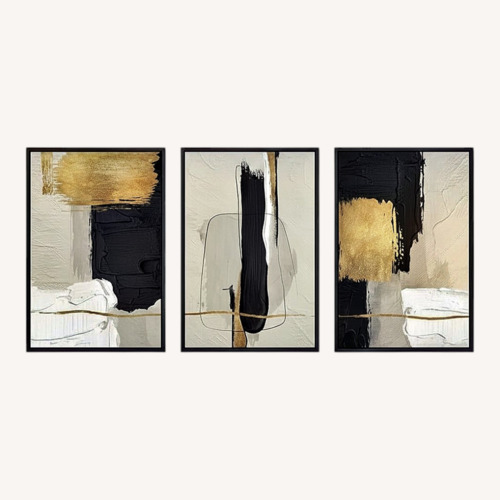 Used Large Framed Black and White Abstract Wall Art for sale on AptDeco
