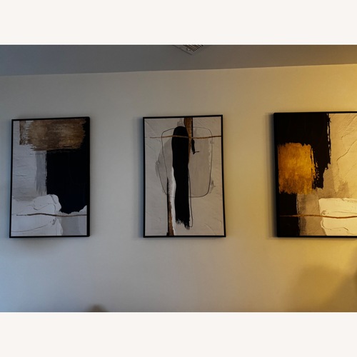Used Large Framed Black and White Abstract Wall Art for sale on AptDeco