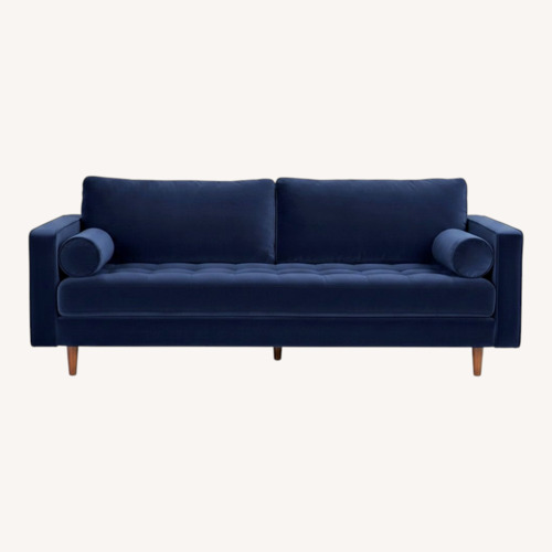 Used Sven 88" Tufted Velvet Sofa - Plush Cascadia Blue- Article for sale on AptDeco
