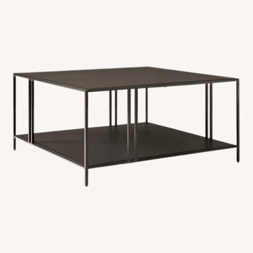 Used West Elm Profile Dark Gray Metal Coffee Table for sale on AptDeco