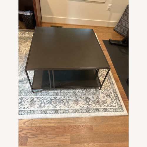 Used West Elm Profile Dark Gray Metal Coffee Table for sale on AptDeco