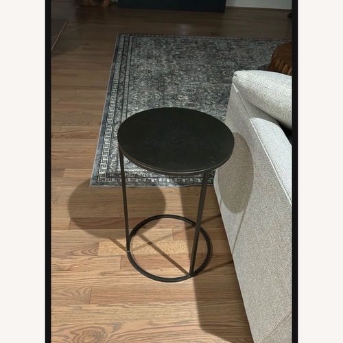 Used Pottery Barn Duke Oval Metal C-Table (13") for sale on AptDeco