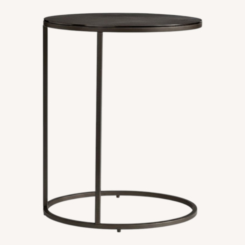 Used Pottery Barn Duke Oval Metal C-Table (13") for sale on AptDeco