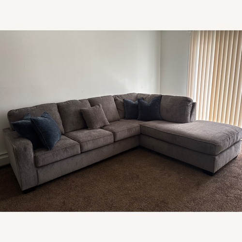 Used Light Gray Cotton 2 Piece Sectional for sale on AptDeco