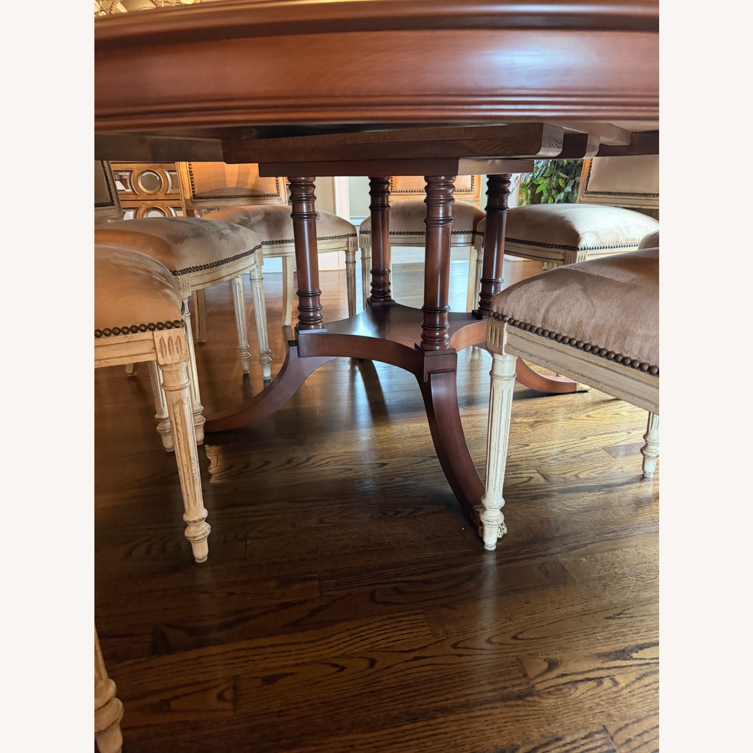 Dark wood 72” Round Table  - image-4