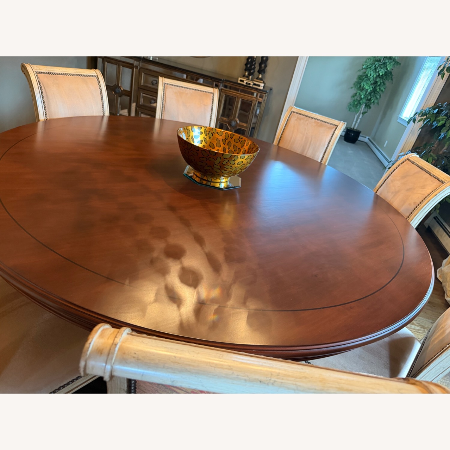 Dark wood 72” Round Table  - image-3