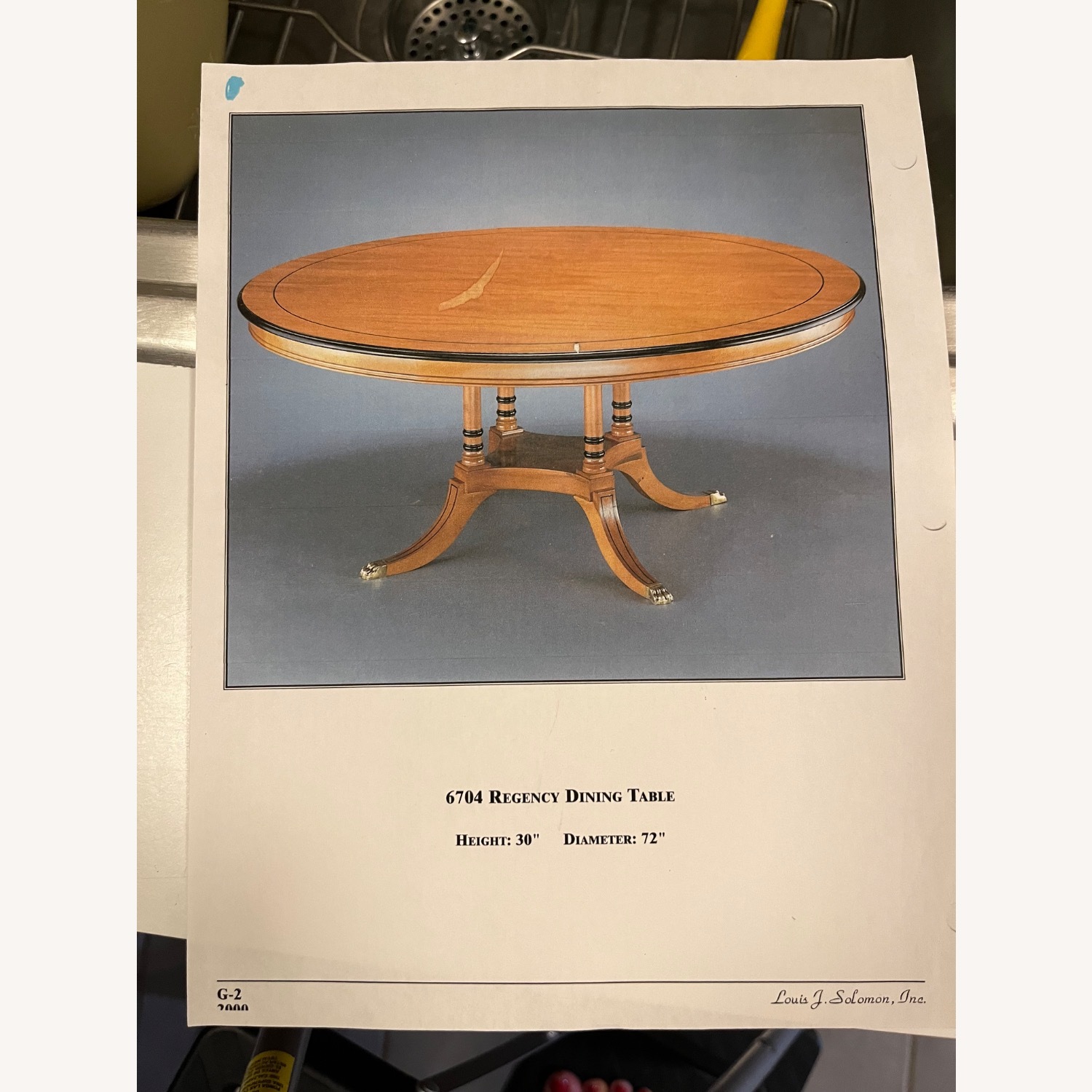 Dark wood 72” Round Table  - image-7