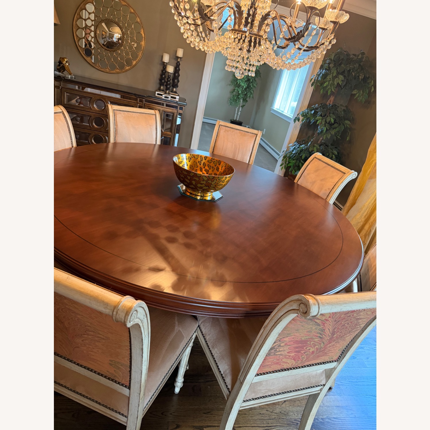 Dark wood 72” Round Table  - image-2