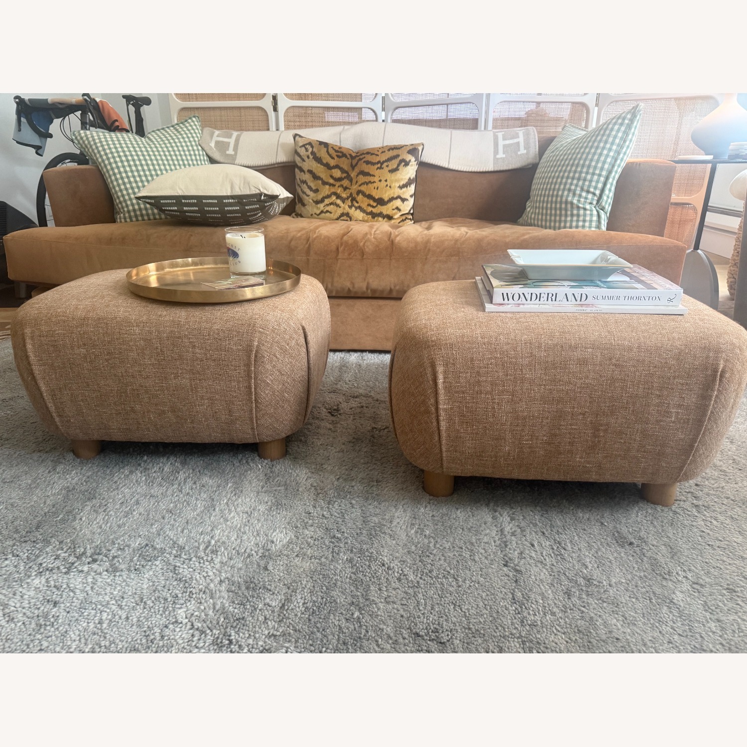 Maiden Home Perry Light Brown Ottoman - image-1