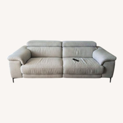 Used Living Spaces Linen Recliner Sofa for sale on AptDeco