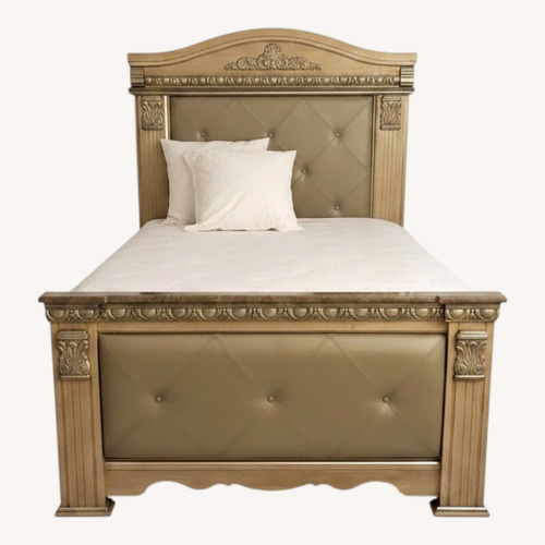 Used Natural Wood Queen Bed for sale on AptDeco