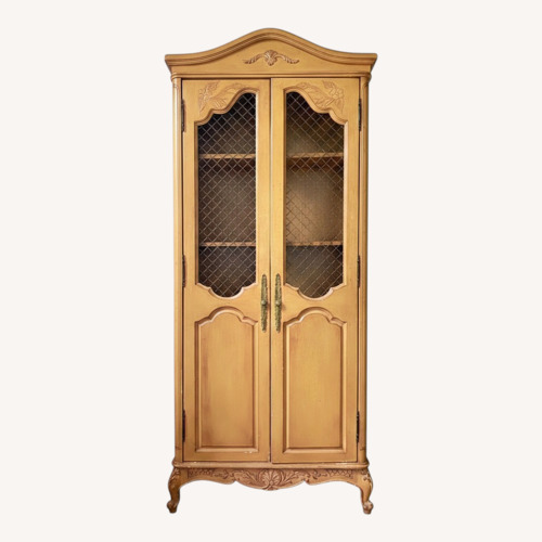 Used Vintage/Antique Finds Light Brown Wood Armoire for sale on AptDeco