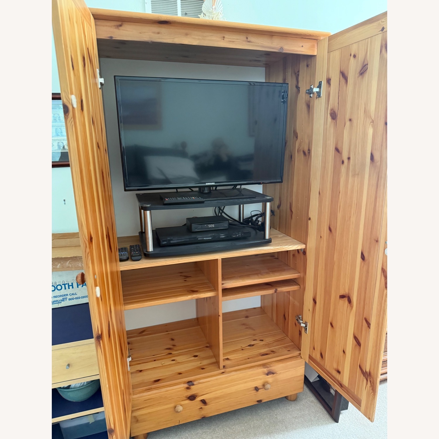 Natural Wood Media Storage - image-2