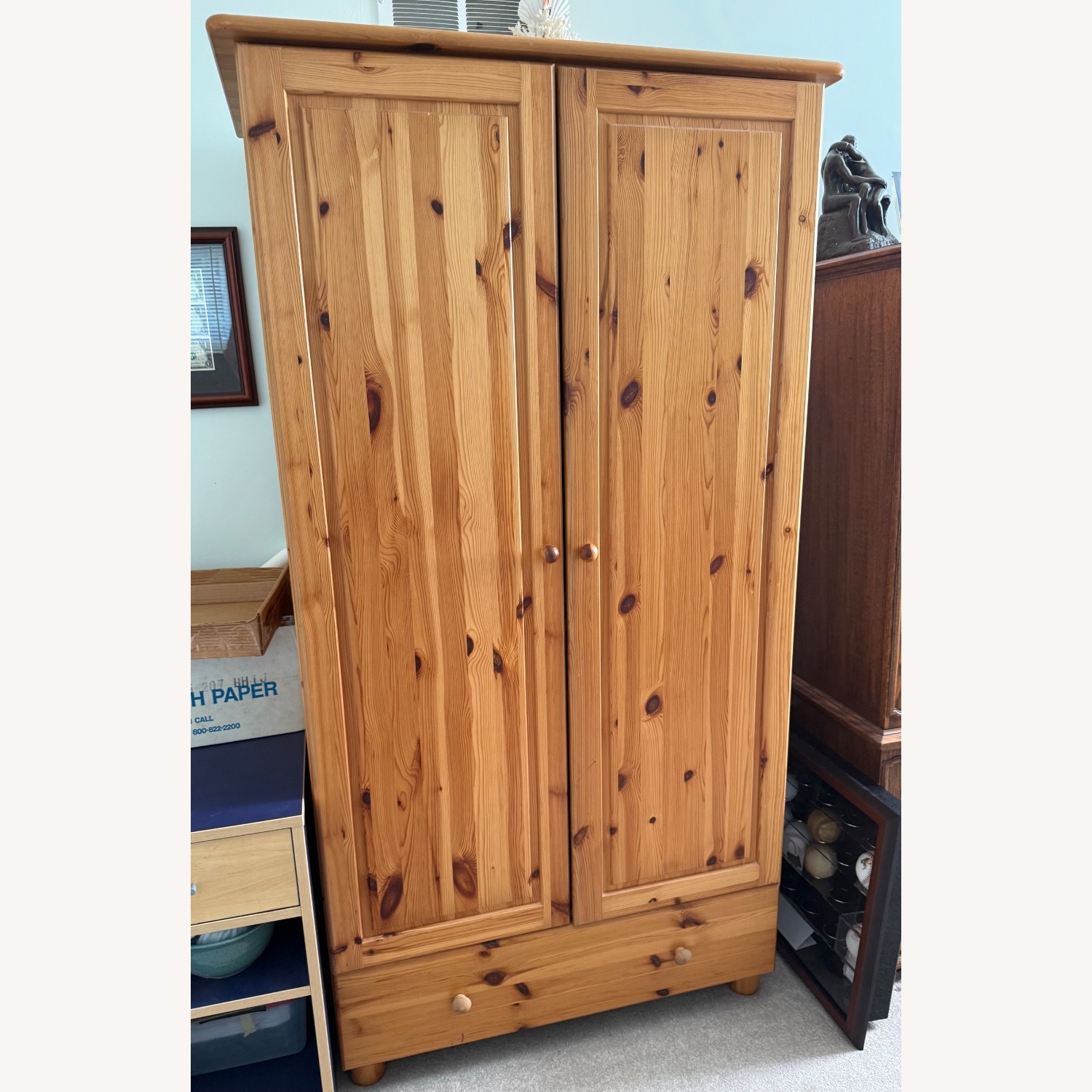 Natural Wood Media Storage - image-1