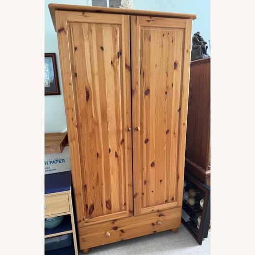 Used Natural Wood Media Storage for sale on AptDeco
