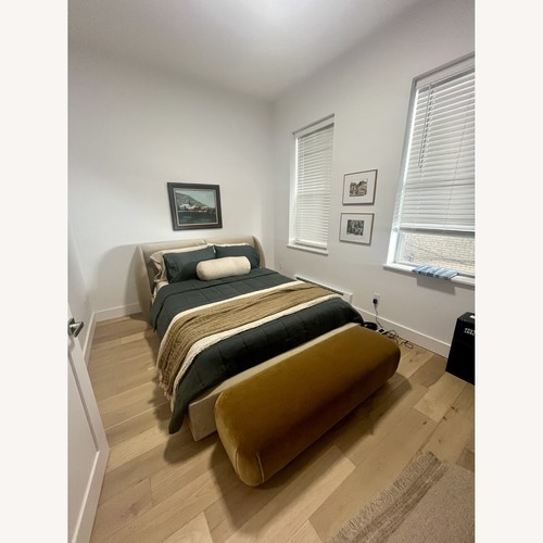 Used Maiden Home Smith Light Brown Queen Bed for sale on AptDeco