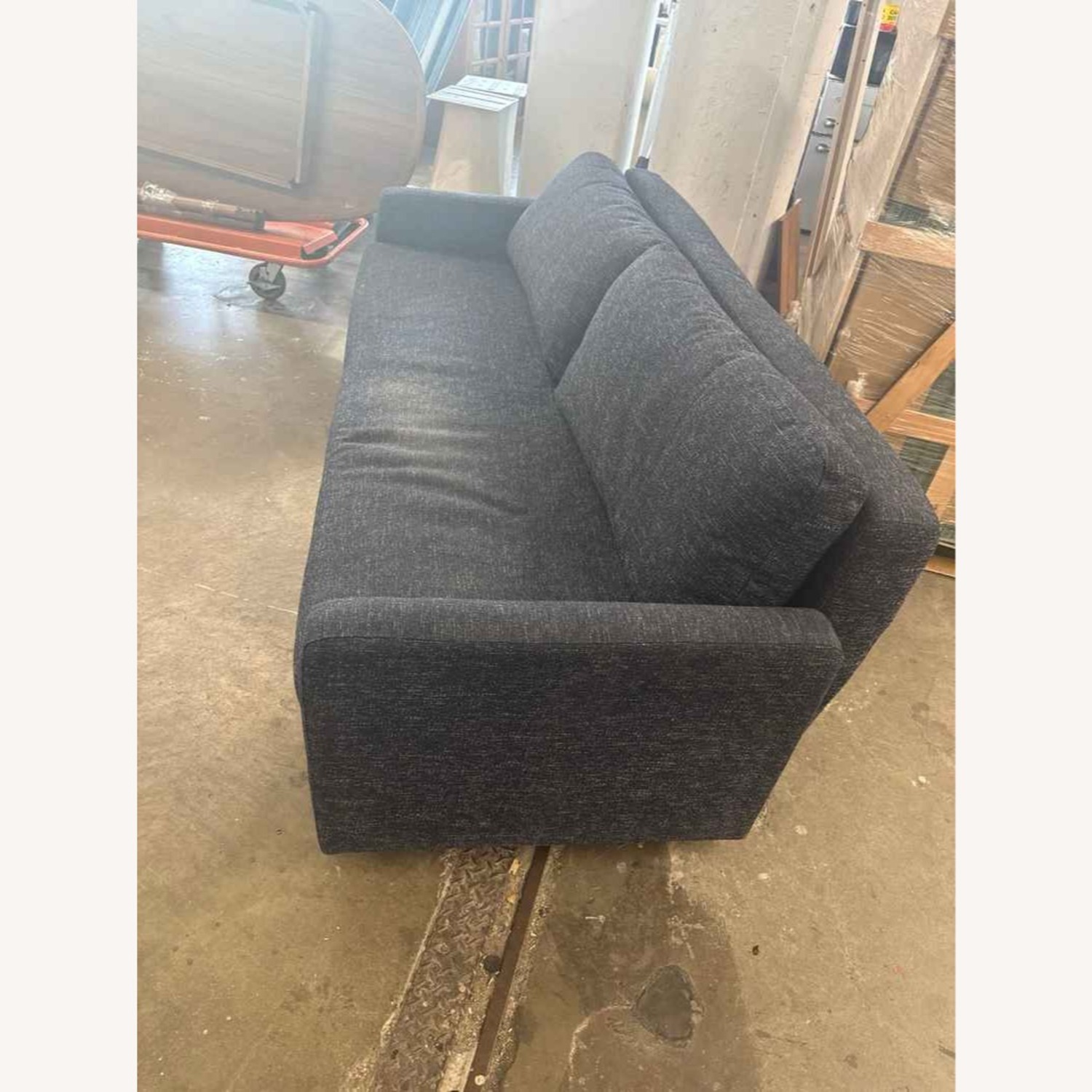 Crate & Barrel Blue Fabric Sleeper Sofa - image-1