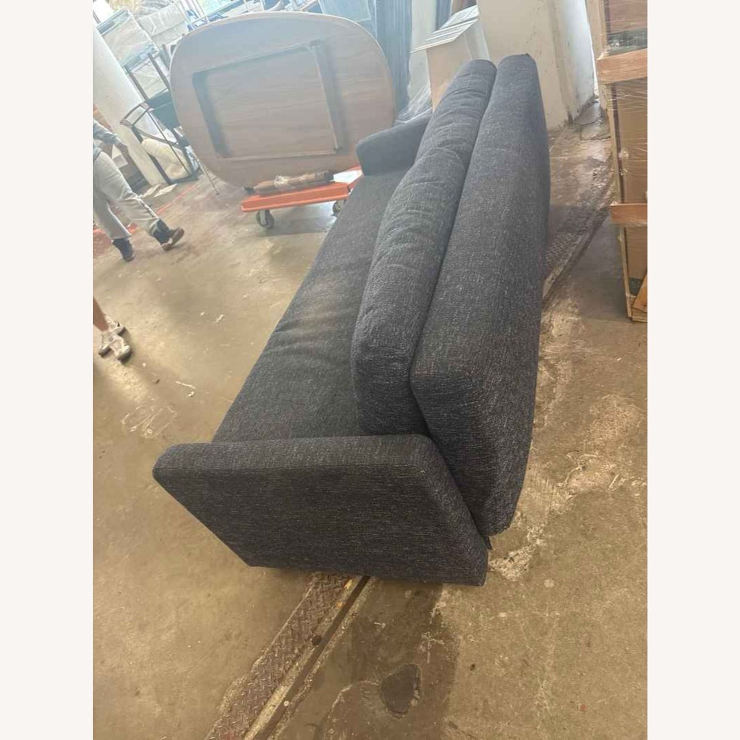 Crate & Barrel Blue Fabric Sleeper Sofa - image-2