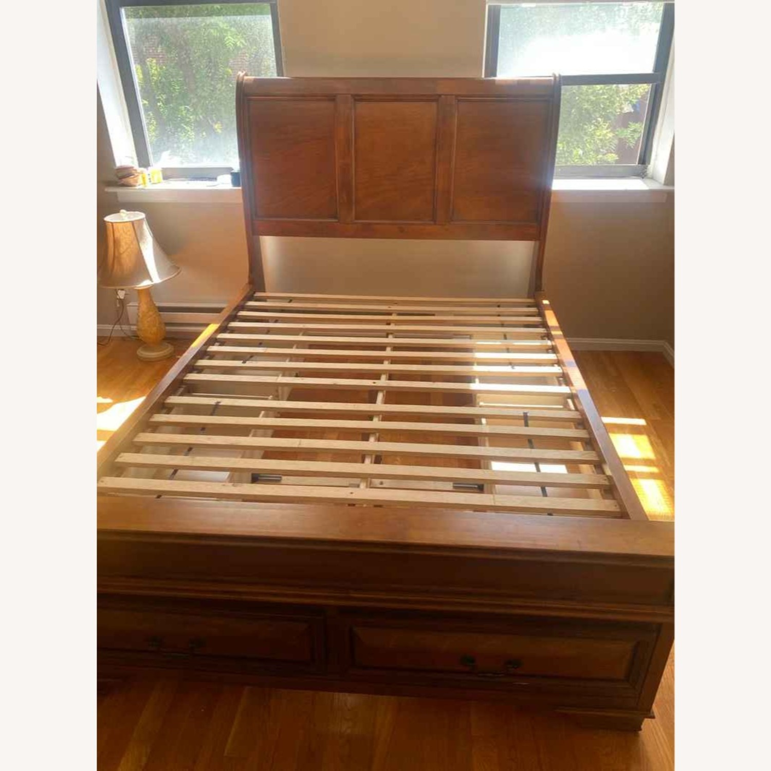 Dark Brown Wood Full Bed - image-3