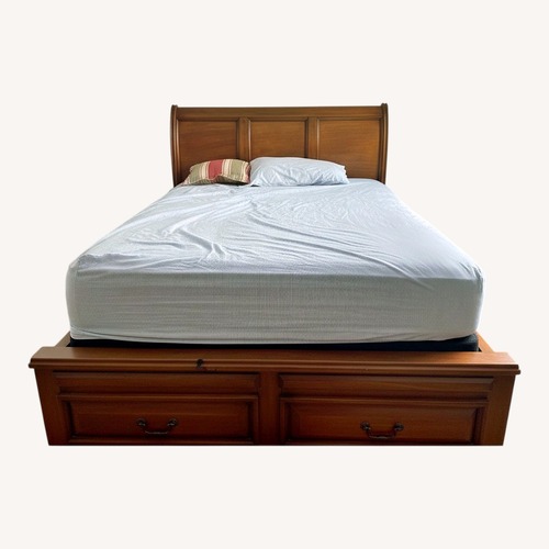 Used Dark Brown Wood Full Bed for sale on AptDeco
