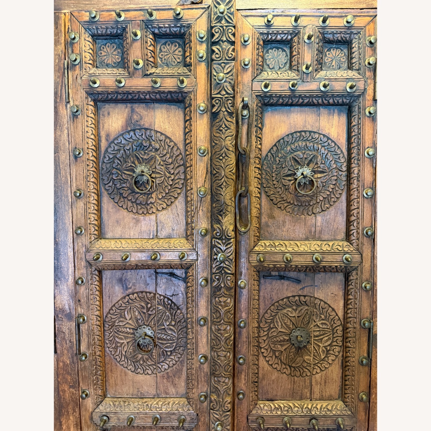 Vintage Armoire with Antique Indian Haveli Doors - image-3