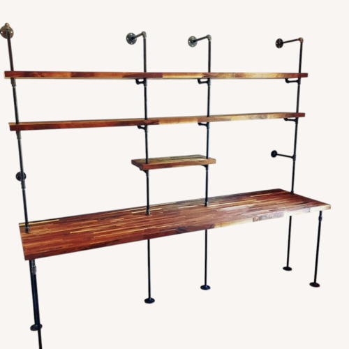 Used Custom Soil & Oak Walnut Double Seater Desk for sale on AptDeco