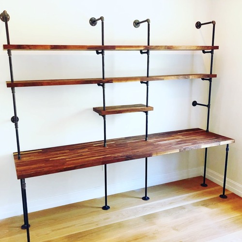 Used Custom Soil & Oak Walnut Double Seater Desk for sale on AptDeco