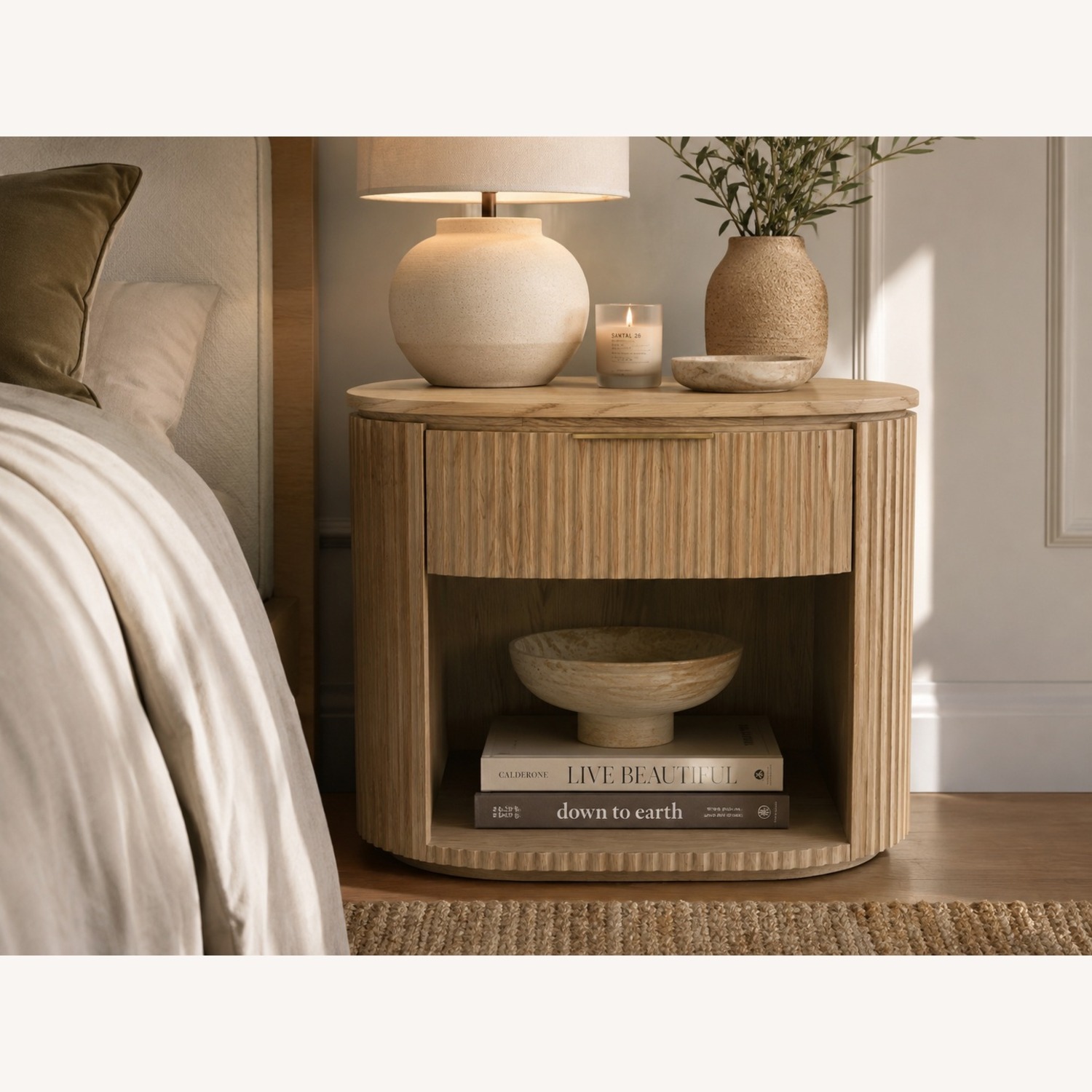 Restoration Hardware Byron Open Nightstand – 32" Light Oak | - image-0