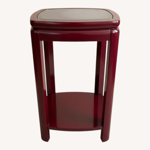 Used Art Deco Lacquered Side Table with Glass Insert for sale on AptDeco