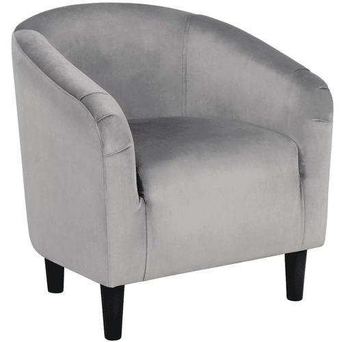 Used Grey Velvet Barrel Chair for sale on AptDeco