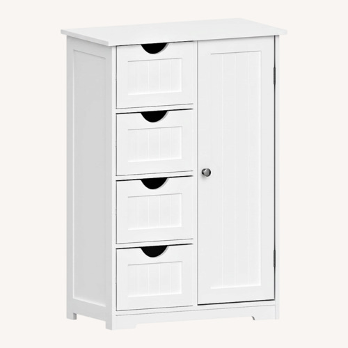 Used Amazon White Storage Cabinet With 4 Drawers/1 Door for sale on AptDeco