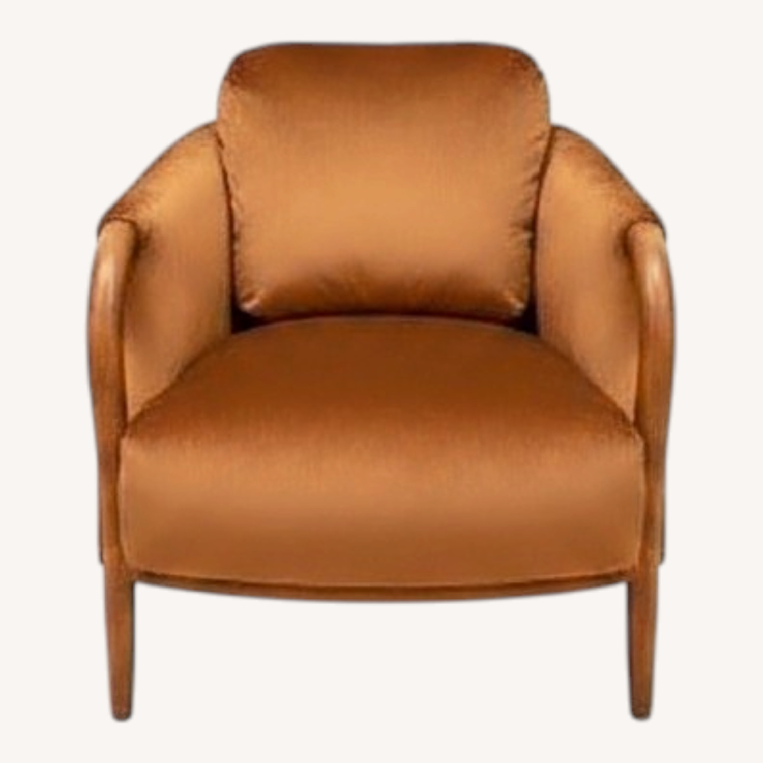 Refurbished Barrel Chairs in Amber Velvet Pair - image-0