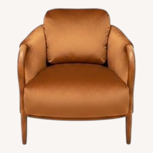 Used Refurbished Barrel Chairs in Amber Velvet Pair for sale on AptDeco