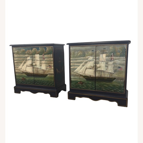 Used Painted Nautical Cabinets — Clipper Ship, Pair for sale on AptDeco