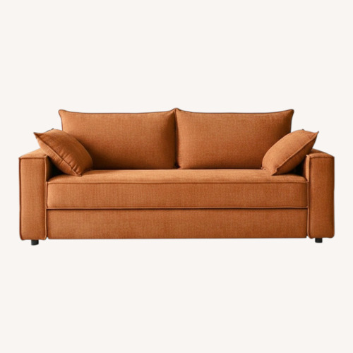 Used Wayfair Alcantara Orange Fabric 3+ Seater Sofa for sale on AptDeco