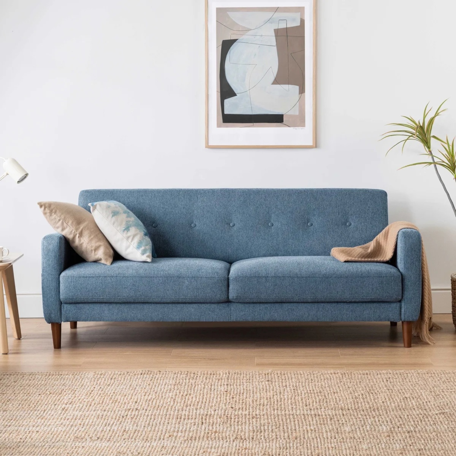 Mid-Century Modern Fabric Sofa - image-2